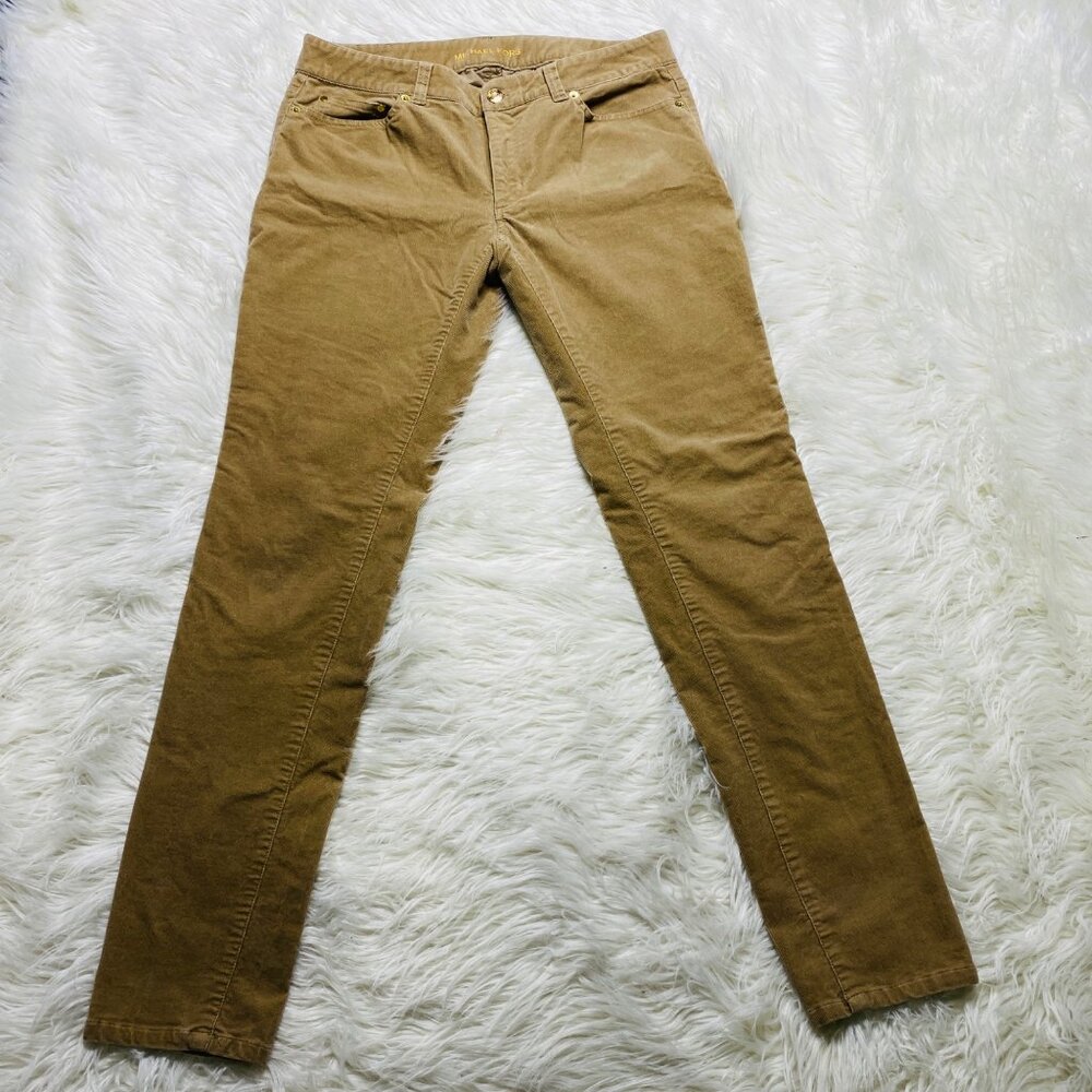 Michael Kors Corduroy Pants Womens 6 Skinny Stretch Corduroy Pants Dark Camel